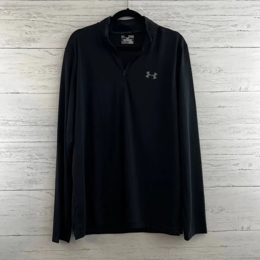 Under Armour Black Long Sleeve Heatgear Quarter Zip Soze XL
